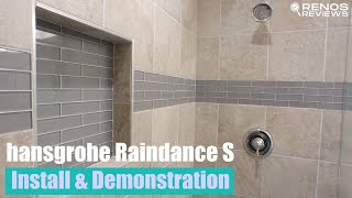 Hansgrohe Raindance Showerhead  Full Demonstration and Comparison [upl. by Blackmun]