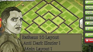 RATHAUS 10 LAYOUT MEINE BASE ANTI DUNKLES ELEXIER   CLASH OF CLANS [upl. by Ayoj]