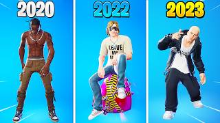 Evolution of All Icon Series Collab Skins and Emotes in Fortnite  Chapter 15 [upl. by Robin]