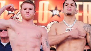 Canelo vs Edgar Berlanga FULL WEIGHIN amp FINAL FACE OFF [upl. by Rodoeht]