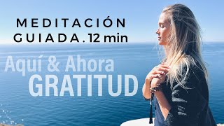 Meditación guiada 12 min Aquí y Ahora GRATITUD [upl. by Aehtla]