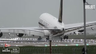 Crosswind SW heavy Landings 27L at London Heathrow Airport [upl. by Ayad605]