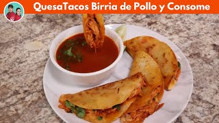 CHEESY JUICY Birria Tacos de POLLO como hacer birria  receta facil [upl. by Cann547]