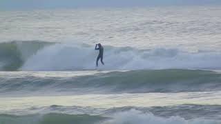 First Snow  Surfing an EPIC Grand Haven swell [upl. by Bourne]