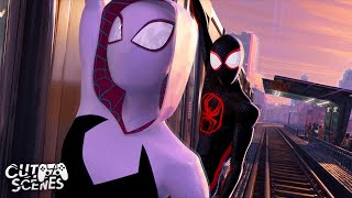 Gwen Surprises Miles for a City Swing  SpiderMan Across the SpiderVerse [upl. by Anirroc537]