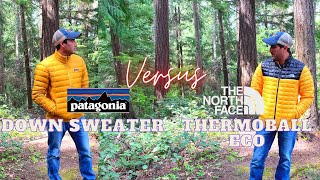 Patagonia Down Sweater VS North Face Thermoball Eco Jacket Battle  Down vs Synthetic [upl. by Buffy]