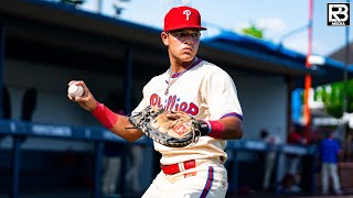 PHILLIES SCOUT TEAM GET TESTED IN GAME 1 OF WWBA RAWLINGS MAD MAVS VS FTB PHILLIES  WWBA 17U [upl. by Alexandr291]