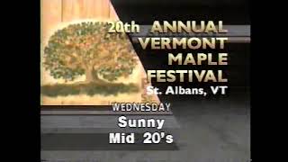 Vermont Maple Festival forecast on The Weather Channel  1987 [upl. by Naloc]