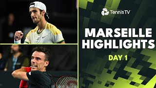 Gasquet Faces Bautista Agut Musetti Shevchenko amp More Feature  Marseille 2024 Highlights Day 1 [upl. by Krutz]