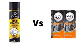 Veet men Hair removal cream vs Urban gabru Hair removal Spray veet urbangabru [upl. by Odicalp457]