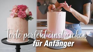 😊Torte einstreichen mit Mascarpone Buttercreme  einfach und schnell [upl. by Ahsika]