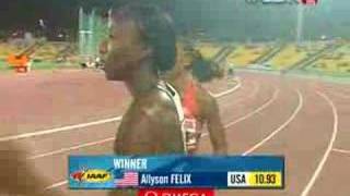 Allyson Felix wins the 100m [upl. by Yrhcaz]