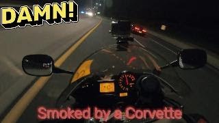 CBR 929RR GETTING LEFT BY A CORVETTE ON THE EWAY [upl. by Aehc]