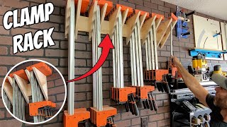 Scrap Plywood to Clamp Wall Rack  Easy build for beginners  Clamp Organization [upl. by Lucier503]