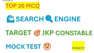 🌊SEARCH🔍 ENGINE THEORY  20 MCQ  JKP 📚 CONSTABLE  JKSSB [upl. by Alidis]