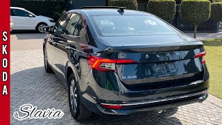 2024 All New Skoda Slavia 🔥 10L Style AT Top Model  Grey Colour  Most Detailed Walkaround Video [upl. by Ecinnahs378]