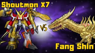 Fang Shin Vs Shoutmon X7  Digimon Masters Online [upl. by Aileve]