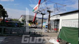 Installation Video of Gas Station canopy Roof [upl. by Enytsirhc533]