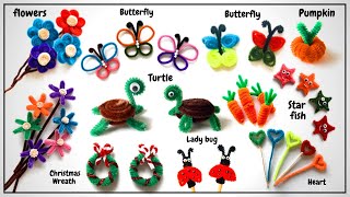 How to make Pipe Cleaner Leaf  Easy Pipe Cleaner Craft [upl. by Anitsenre]