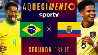 BRASIL X EQUADOR  PRÉJOGO AQUECIMENTO AO VIVO COM IMAGENS  PRÉ OLÍMPICO  live  sportv [upl. by Dorella]