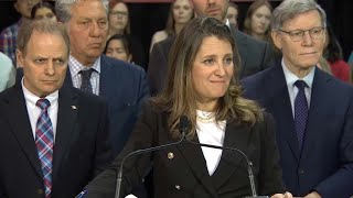 Finance Minister Chrystia Freeland highlights childcare affordability measures – March 28 2024 [upl. by Notelrahc262]