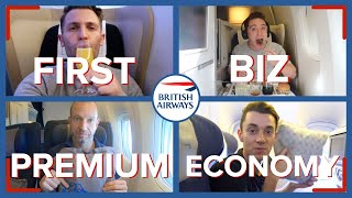 Reviewing Four Classes On The Same British Airways Flight  First Business Premium amp Economy [upl. by Enieledam]