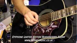 Epiphone Hummingbird Acoustic Limited Edition Black  Quick Look  Nevada Music UK [upl. by Chickie]