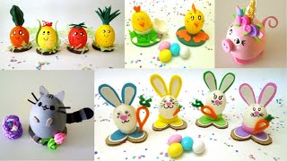 🌼  De 10 IDEAS con HUEVOS DECORADOS  Cómo decorar huevos para niños [upl. by Peper]