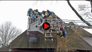 Schoorsteenbrand Rietenkap boerderij Maartensdijk 17 02 2023 [upl. by Xuaegram914]