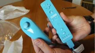 Dealextreme SKU 70788 Unboxing Remote MotionPlus Silicone Sleeve Nunchuck Controller Set for Wii [upl. by Moitoso529]