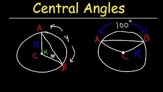 Central Angles Circle Arcs Angle Measurement Major Arcs vs Minor Arcs Chords  Geometry [upl. by Knowland492]