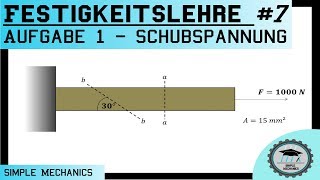 Festigkeitslehre 7 Schubspannung  Scherspannung  Aufgabe Nr1 zum selber rechnen [upl. by Oflunra346]