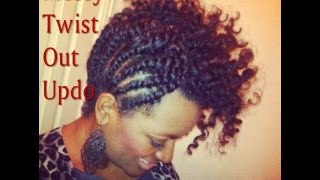 20 Natural Hair  Messy Twist Out Updo [upl. by Anirdnaxela777]