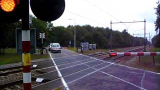 Dutch Railroad Crossing Level Crossing Bahnübergang Spoorwegovergang Bergen op Zoom [upl. by Enylecoj]