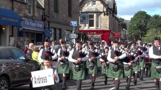 Ardross Pipe Band Highland Games Parade Pitlochry Perthshire Scotland [upl. by Odlabso]