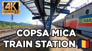 One of the longest railway stations romenia copsa mica train station walking tour 4kcfrmarfa [upl. by Edan]