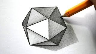 How to Draw a 3D Hexagon [upl. by Sualohcin677]