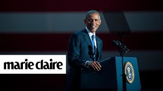 President Obama Delivers Powerful Farewell Speech in Chicago and More News  Marie Claire [upl. by Aihsak19]