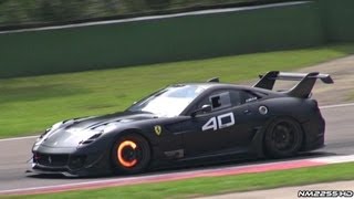 Ferrari 599XX EVO Exhaust Note amp Glowing Brakes [upl. by Beret161]