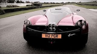 Pagani Zonda v Pagani Huayra  Italian hypercars on track at Goodwood [upl. by Aicargatla]