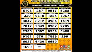 Resultados del Chance del DOMINGO 14 de enero de 2024 Loterias 😱💰💵 chance loteria resultados [upl. by Tolkan680]