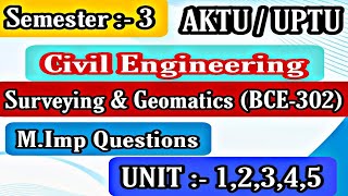 Aktu Surveying amp Geomatics Imp questions  Surveying amp Geomatics Imp questions Aktu  Aktu imp ques [upl. by Pejsach]