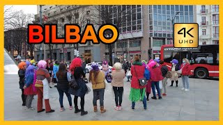 4k Walk through the streets of Bilbao the wealthy city of Spain you must see bilbao city walk [upl. by Relyhs]