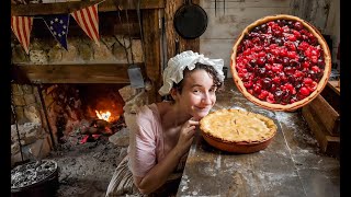 Baking an Amazing Cherry Raspberry Pie from 1808 Real Historic Dishes Fire Baked Pie ASMR [upl. by Ciro]