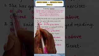 Finite vs Infinite Non finite Verbs Part 1 FINITE VERBS [upl. by Faus]