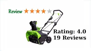 Greenworks 60Volt 20in Cordless Battery Snow Blower Review SN60L410 [upl. by Ahcsatan]