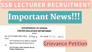 SSB Lecturer Recruitment 2023 II Grievance Petition II Minimum Eligibility amp MPhil Career Marks [upl. by Andreas]