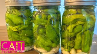 Quick Pickled Pepperoncinis Recipe  Cait Straight Up [upl. by Laryssa]