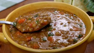 طبخ وصفة شوربة عدس سهلة ولذيذة وصحية A Lentil soup recipe thats Easy Delicious and Healthy [upl. by Legnaros]