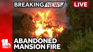 LIVE SkyTeam 11 is over a fire at an abandoned mansion in west Baltimore  wbaltvcom [upl. by Ariamoy903]